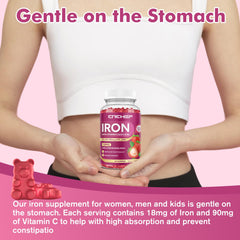 Inside view of iron gummies showing berry shapes