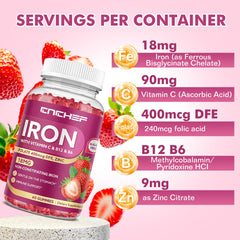 Packaged CNCHEF Iron Gummies box and bottle