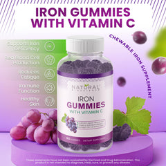 Grapes-flavored Iron Gummies with Vitamin C chewables