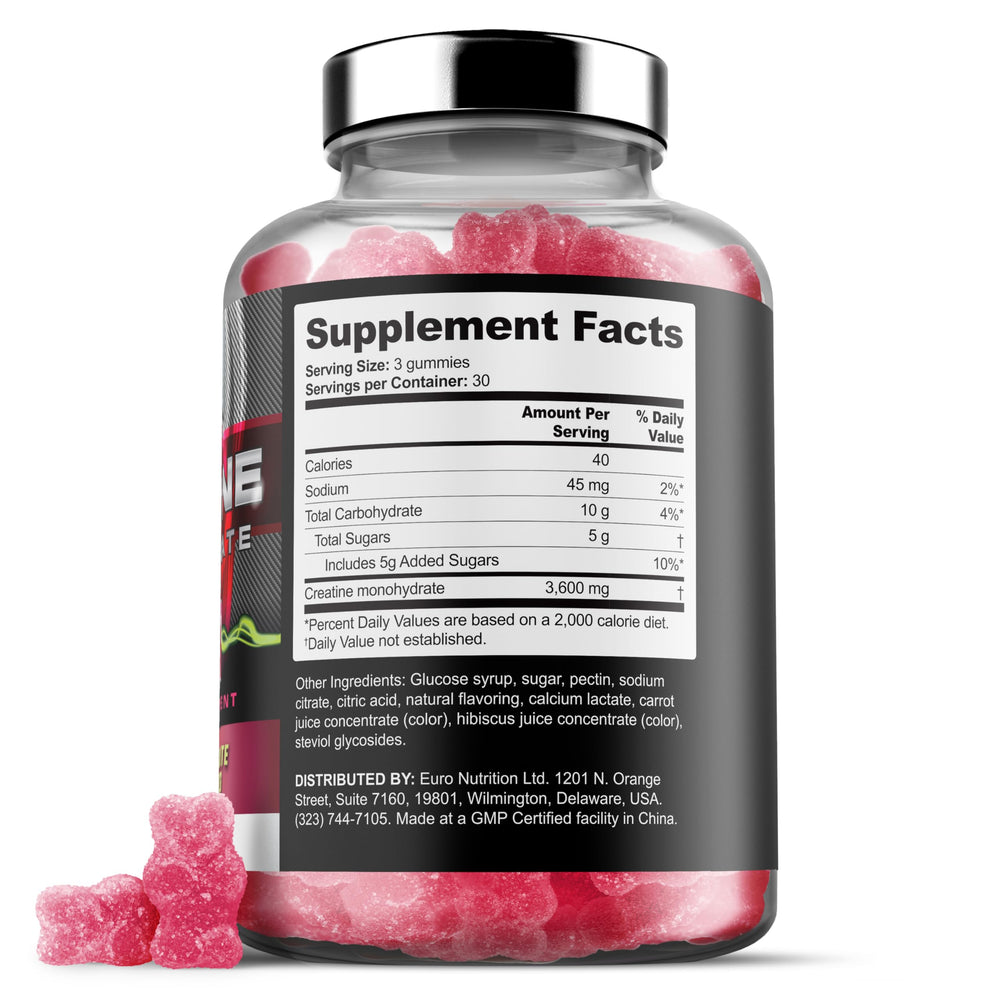Serving size graphic illustrating 3 gummies per serving