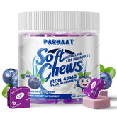Iron Soft Chews Blueberry flavor bottle – Gluten Free, 60 count