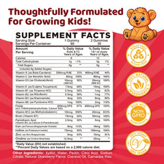Ingredients and nutrient list for kids iron multivitamin gummies
