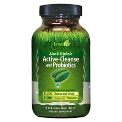 Irwin Naturals Aloe & Triphala Active Cleanse + Probiotics 60 liquid softgels bottle front view