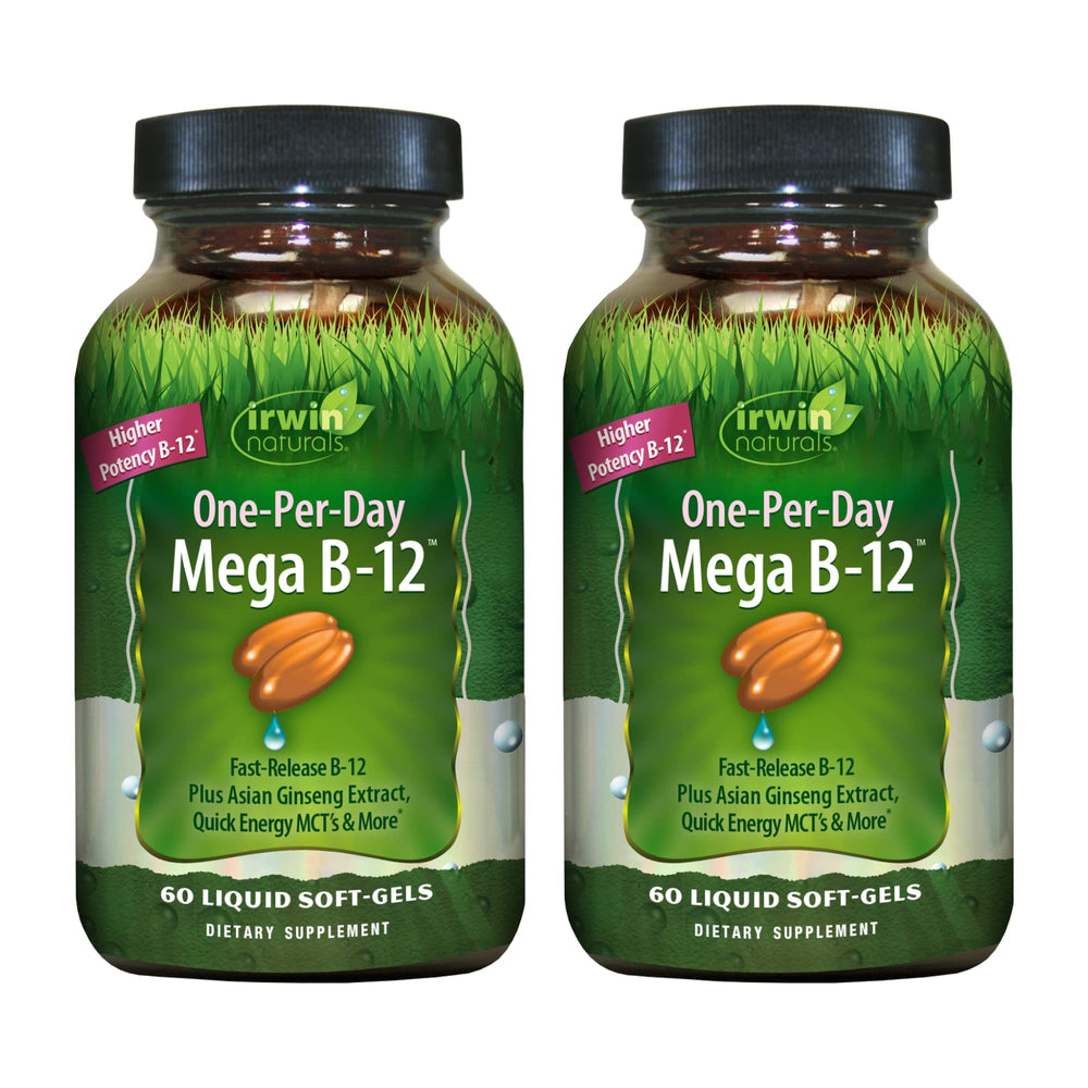 Irwin Naturals One-Per-Day Mega B12 1500mcg methylcobalamin bottle label