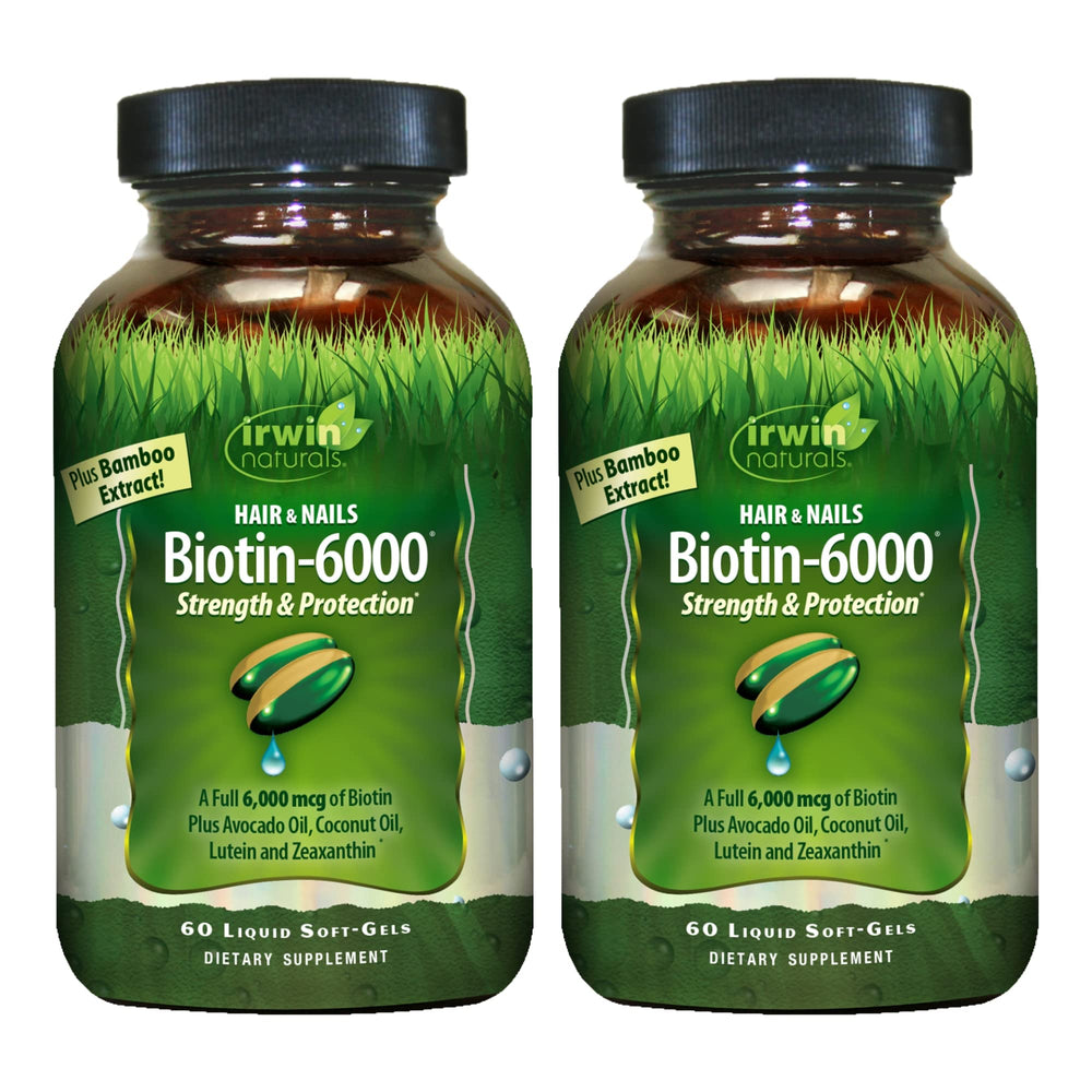 Irwin Naturals Biotin-6000-60 Liquid Soft-Gels Pack of 2 hero image