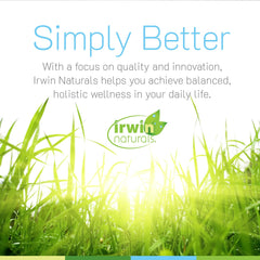 Bottled Irwin Naturals brain health supplement on white background