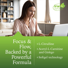 Bottle label highlights nitric oxide booster for potential blood flow and performance benefits