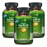 Irwin Naturals D3 & K2 Turmeric Soft-Gels bottle front view