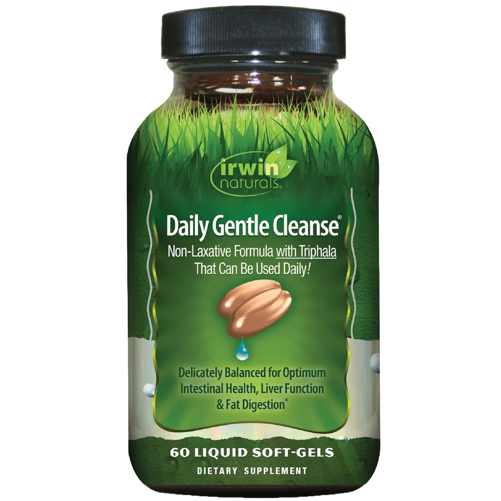 Irwin Naturals Daily Gentle Cleanse bottle front view supports daily digestive balance.