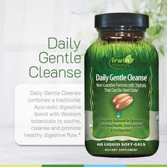 Irwin Naturals Daily Gentle Cleanse ginger and marshmallow aid soothing digestive comfort.