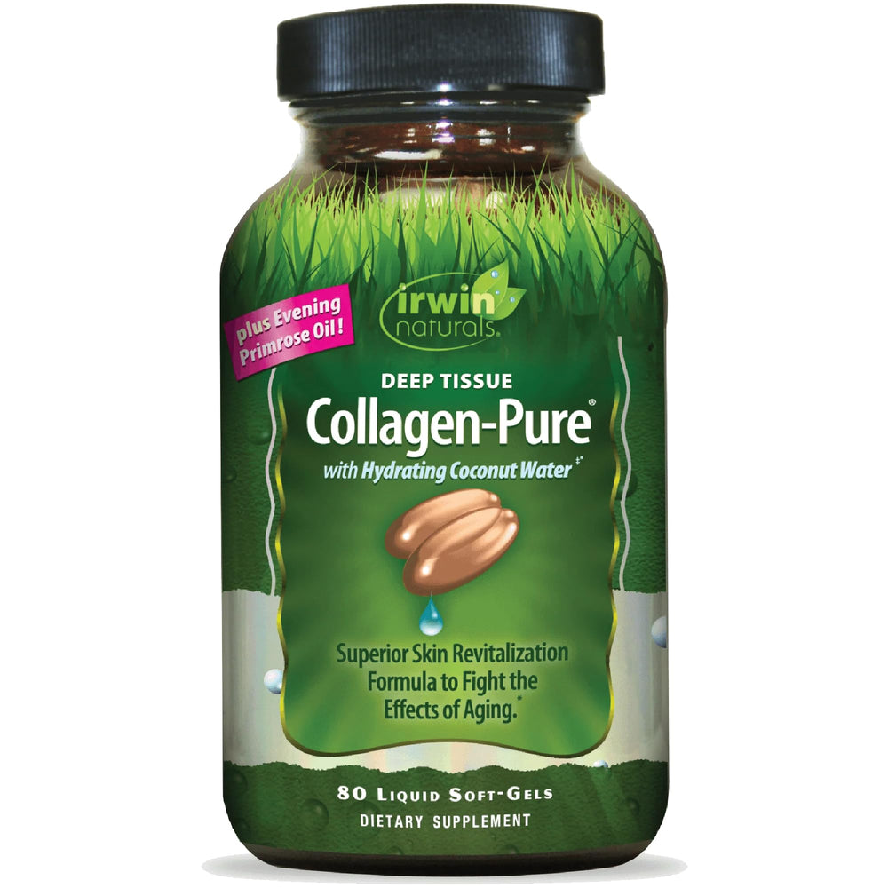 Irwin Naturals Deep Tissue Collagen-Pure bottle front for skin nourishment