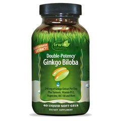 Irwin Naturals Double-Potency Ginkgo Biloba 60 Softgels - brain health, memory and focus