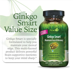 Illustration of Ginkgo Smart ingredients including acetyl-L-carnitine and DMAE