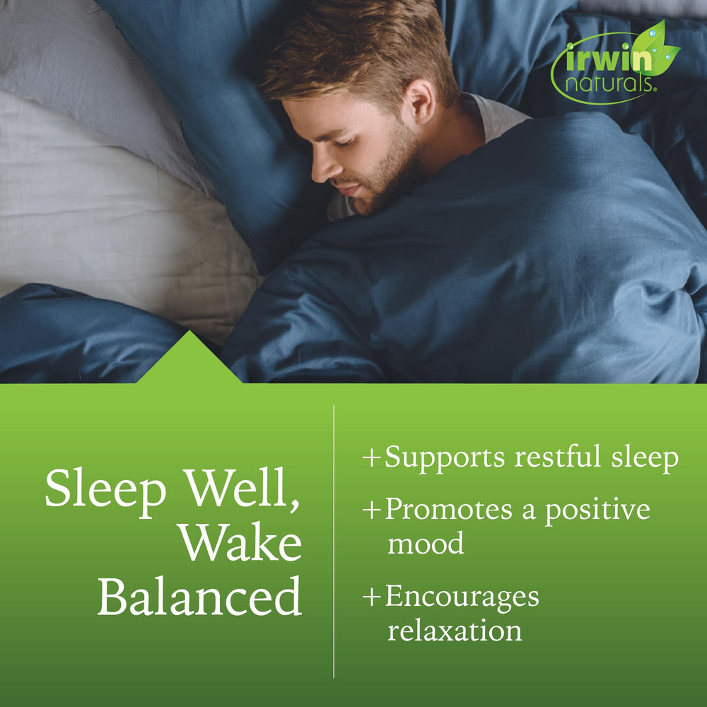 Two-pack packshot showing Irwin Naturals Good Mood Sleep PM bottles