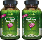 Hero image of Irwin Naturals Good Mood Sleep PM two-pack with 54 liquid soft-gels