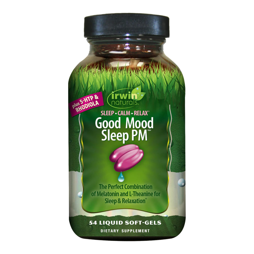 Bottle label of Irwin Naturals Good Mood Sleep PM