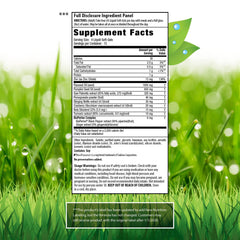 Bottle back showing supplement facts label