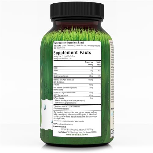 Supplement facts panel showing dosage