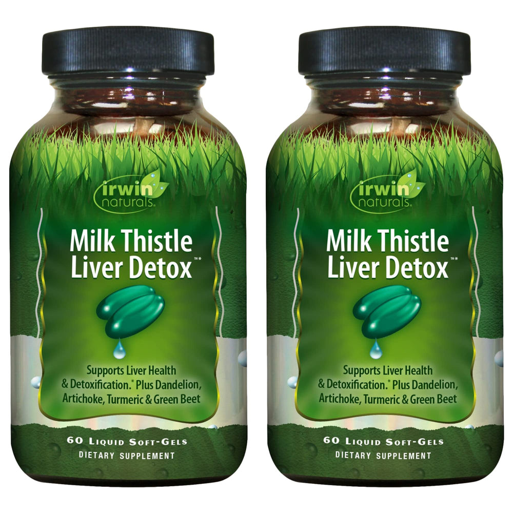 Irwin Naturals Milk Thistle Liver Detox bottle and packaging (pack of 2)