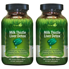 Irwin Naturals Milk Thistle Liver Detox bottle and packaging (pack of 2)