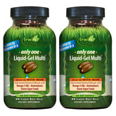 Irwin Naturals Only One Liquid-Gel Multi with Iron bottle and pack (60 soft-gels)