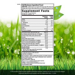 Nutrition and ingredients panel for Prosta-Strong prostate health formula