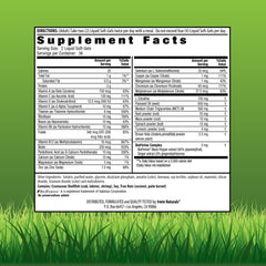 Irwin Naturals Quick Energy Red bottle pour highlighting easy-to-swallow liquid-gel format.