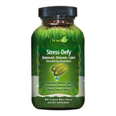 Bottle of Irwin Naturals Stress-Defy 84 liquid soft-gels