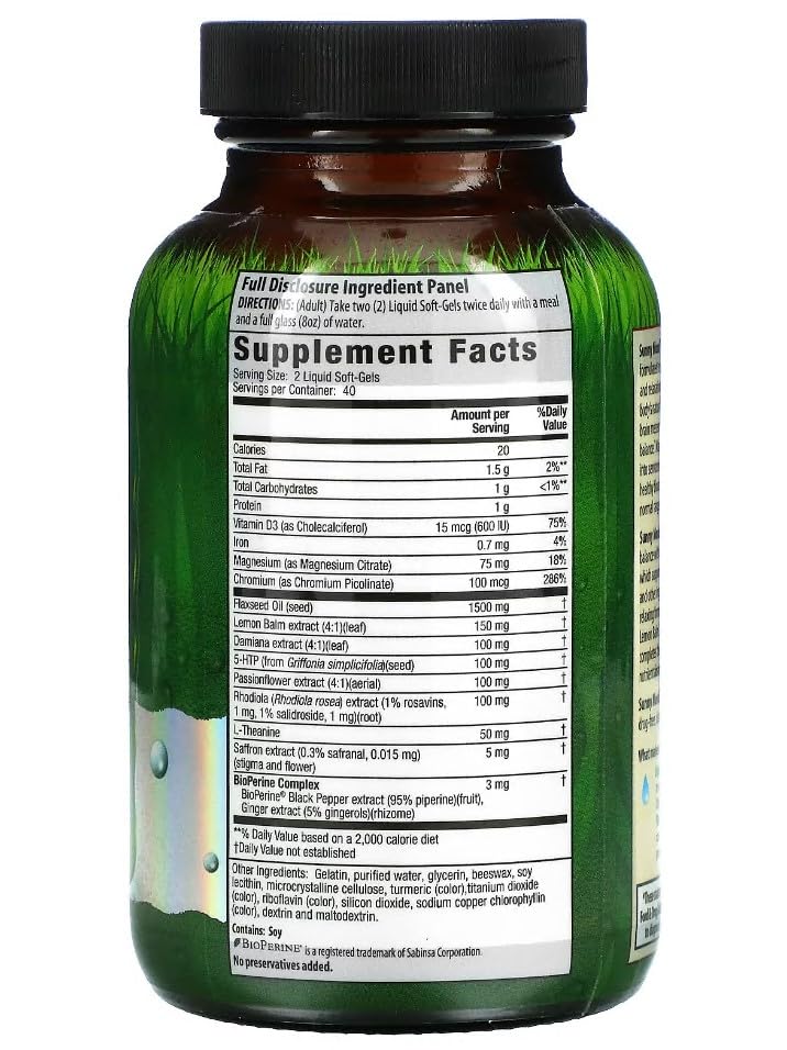 Close-up of Sunny Mood liquid soft-gels capsules