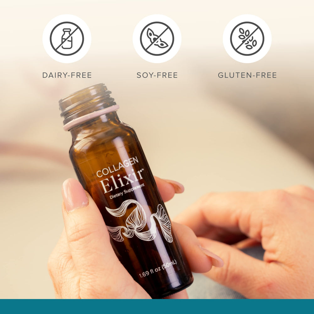 Illustration of marine collagen peptides with vitamin C, zinc and biotin