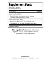 Isagenix Recharge NAD bottle label and bottle