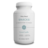 Isagenix Snacks French Vanilla flavor pack shot showing 60 chewable wafers