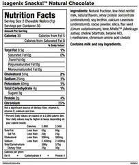 Isagenix Chocolate Snacks 7.4 oz - nutrition facts and serving information