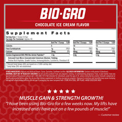 Isatori BIO-GRO bottle close-up with chocolate ice cream flavor for convenient recovery.
