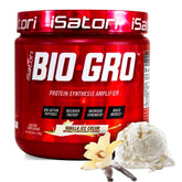 iSatori BIO-GRO bottle in Vanilla Ice Cream flavor supports muscle recovery and growth.