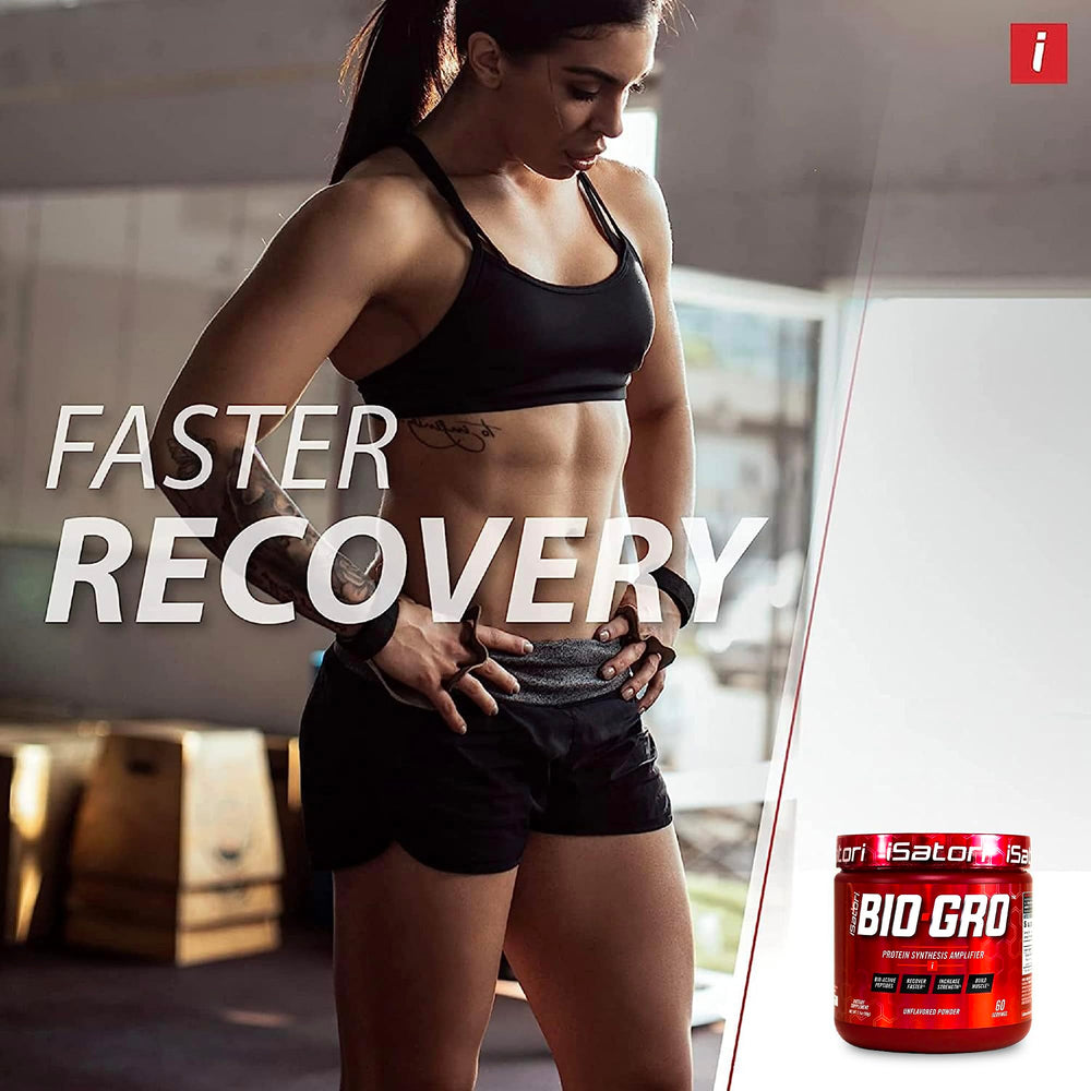 isatori BIO-GRO clinical-graphic illustrating protein-synthesis optimization