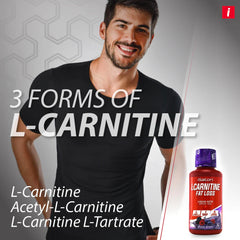iSatori L-Carnitine 1500 glass with straw showcases Mixed Berry flavor for tasty workouts.
