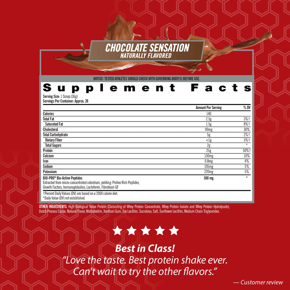 Scooped whey protein powder