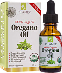Island Nutrition oregano oil drops 1 oz front view