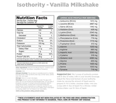 Vanilla milkshake whey isolate powder being measured for a shake