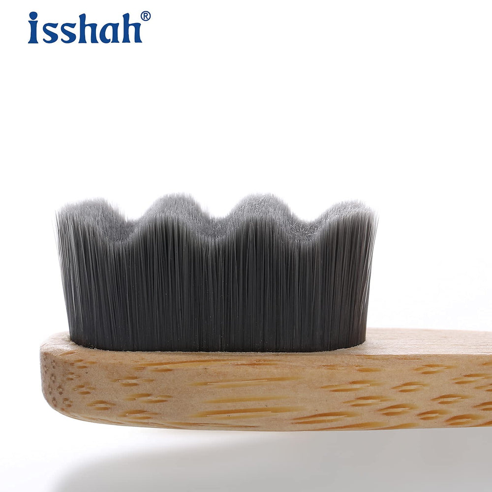 Detailed view of nano bristles on Isshah toothbrush