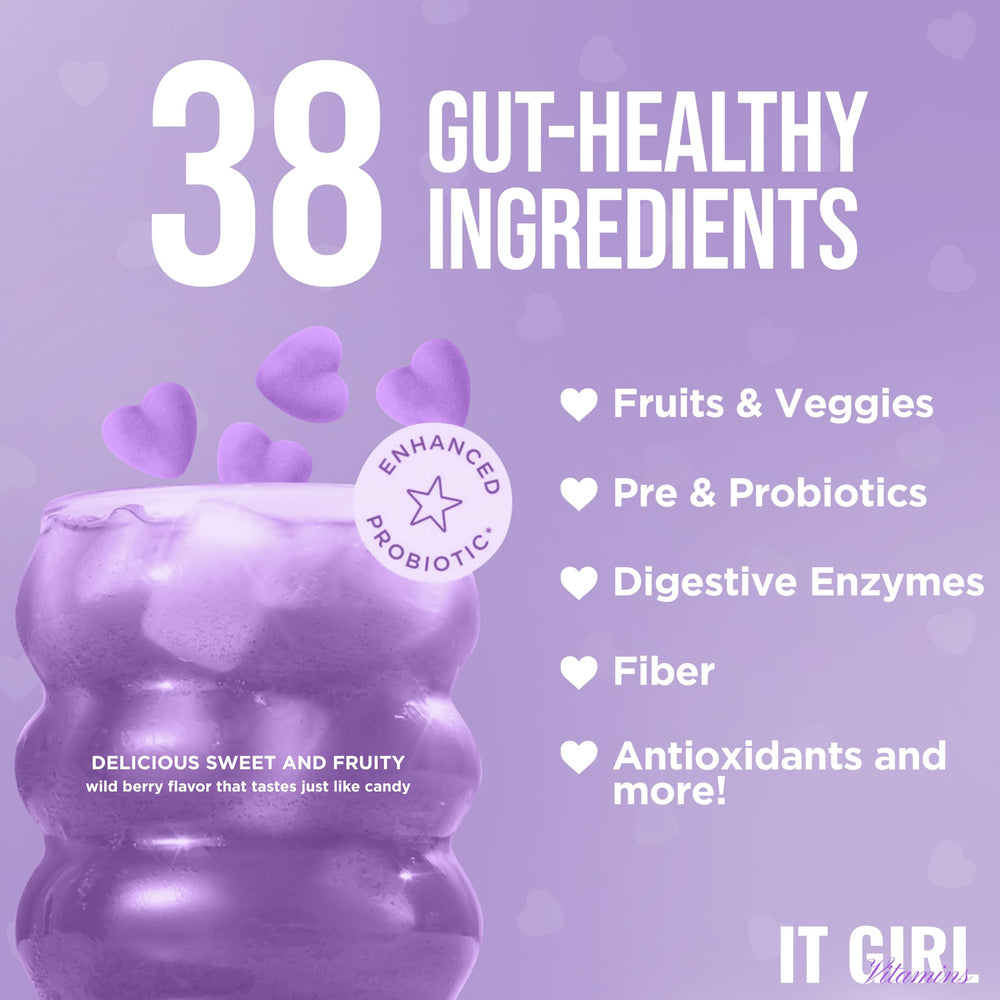 It Girl Gut Detox travel-ready-pouch conveys portable wellness for busy mornings.