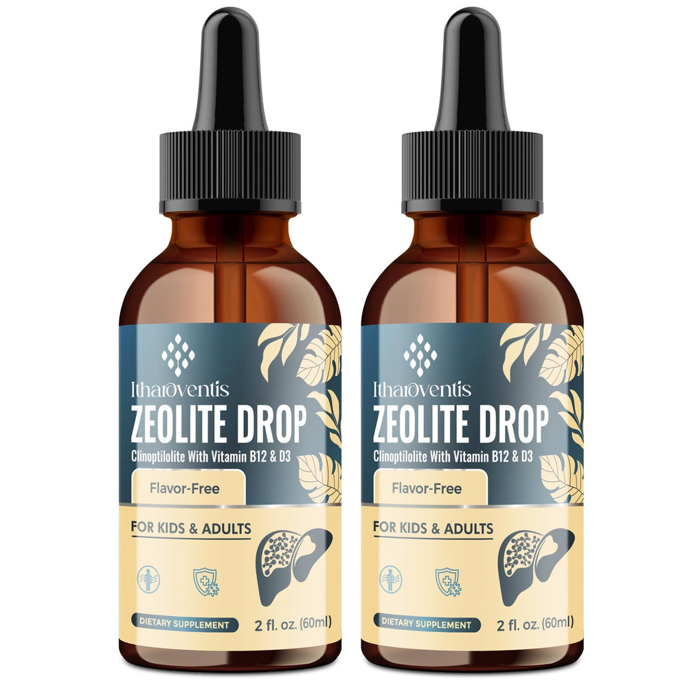 Itharoventis zeolite detox liquid bottle showing premium formula for daily wellness