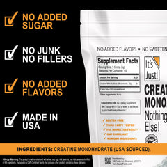 Close-up of unflavored creatine powder texture