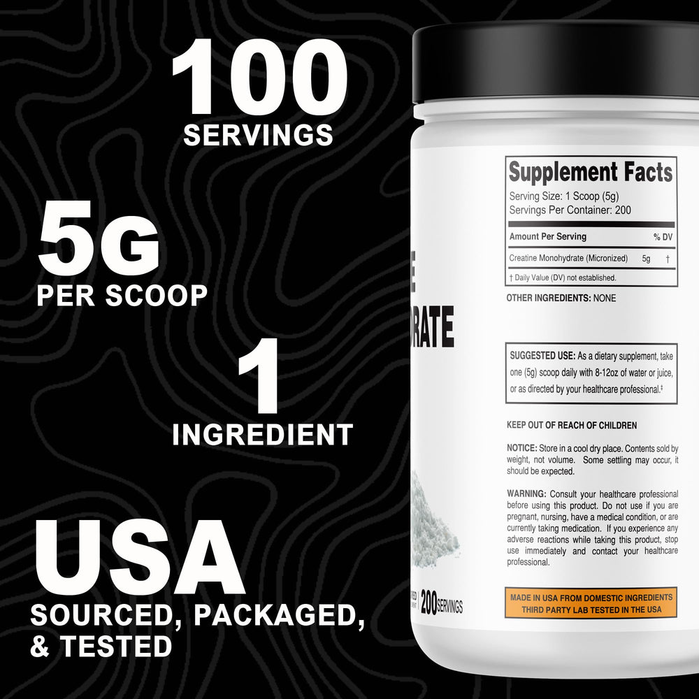 Container scoop included with creatine powder