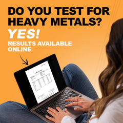 Heavy metal tested badge on It's Just! HMB Powder 250g