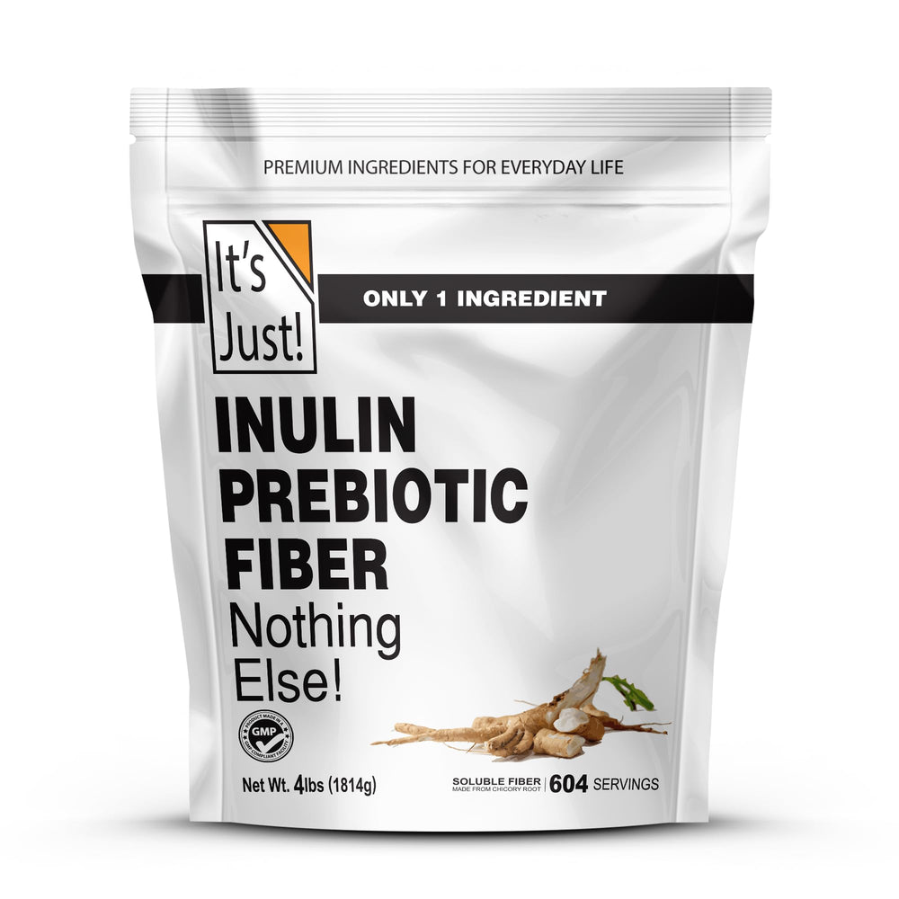 It's Just Inulin Prebiotic Fiber powder from chicory root – Belgium origin, 4 lb packaging