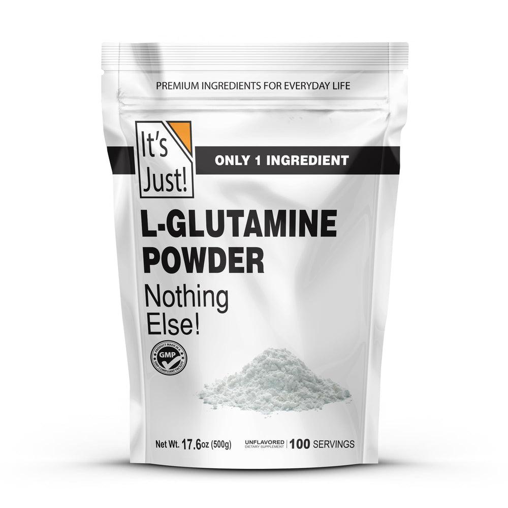It's Just! L-Glutamine Powder bottle and label
