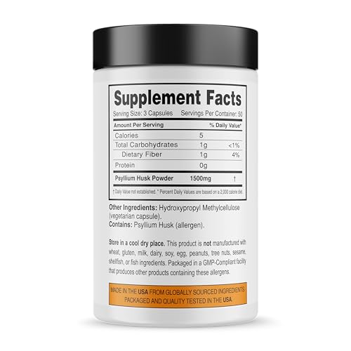 Psyllium husk capsules in a bottle versus powder form