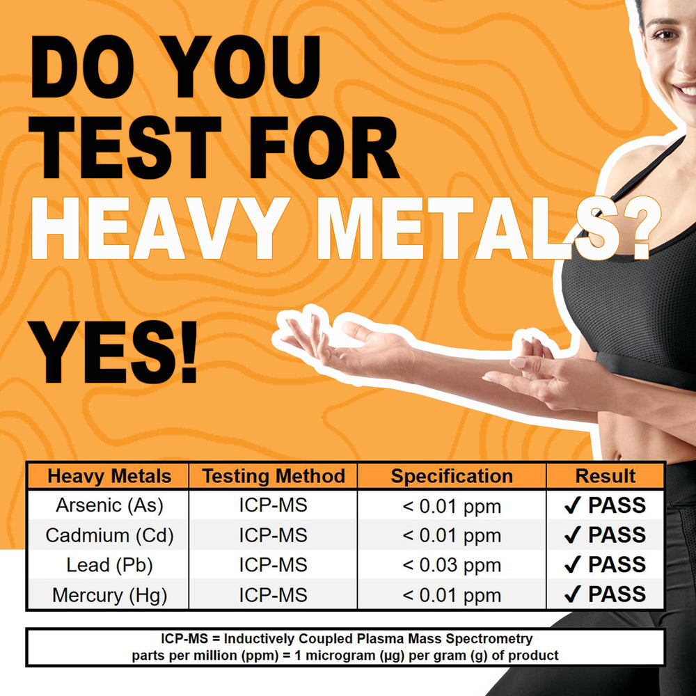 It's Just! Clear Whey Isolate third-party tested for heavy metals and gluten content.